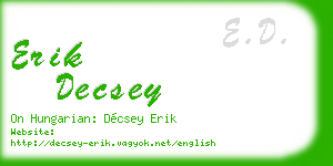 erik decsey business card